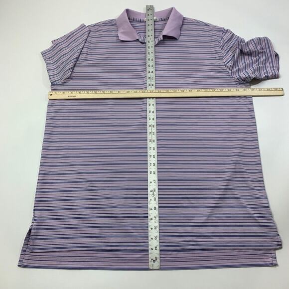 Peter Millar Polo Shirt Mens XL Orchid Purple Blue Striped Performance Golf - Picture 5 of 10